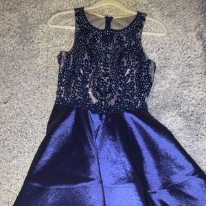 Short navy homecoming dress
